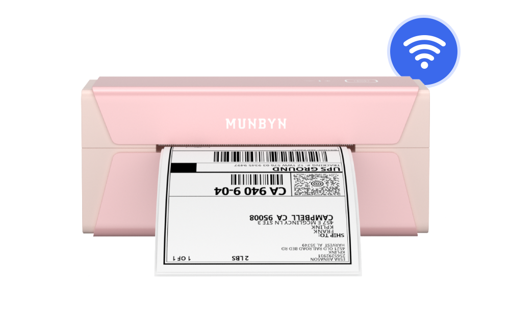 MUNBYN Pink WiFi Thermal Printer P44S