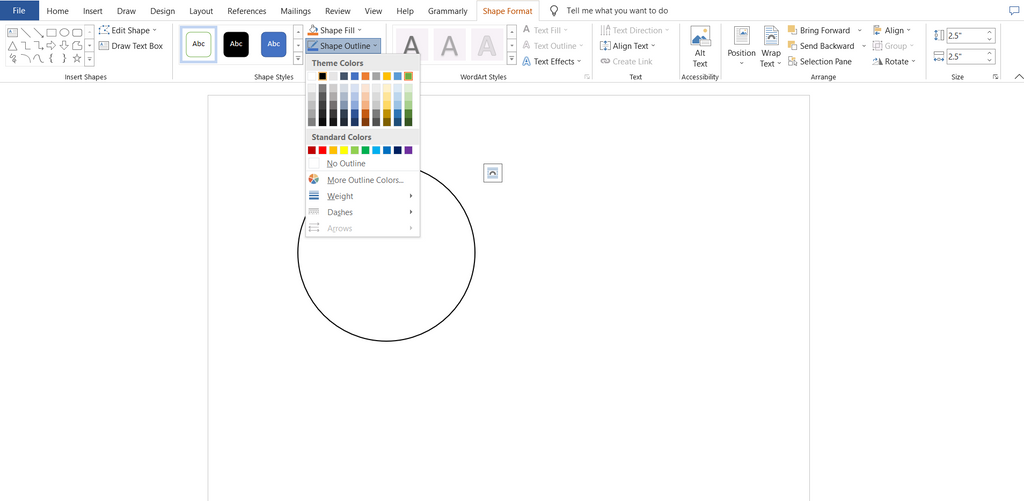 Adjust the shape outline and shape fill settings.