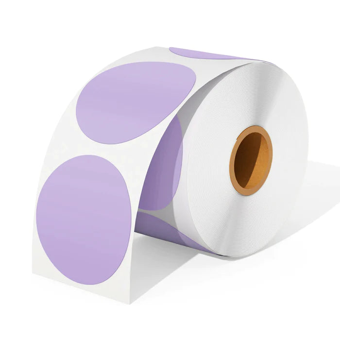  2x2 inch purple round labels