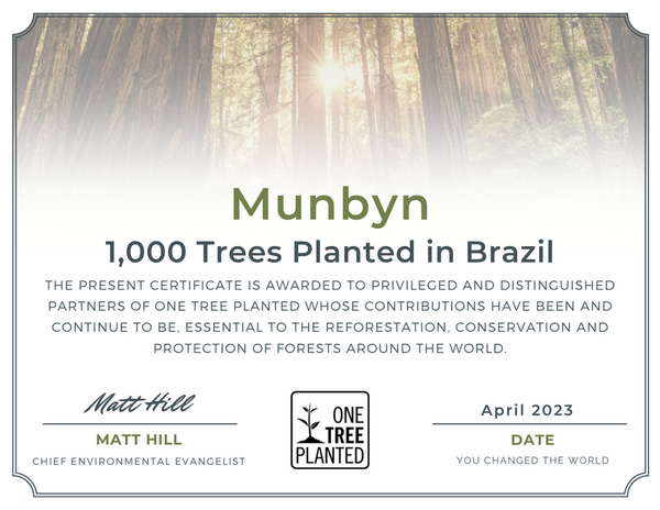 MUNBYN donated 1000 trees on Earth Day 2023.