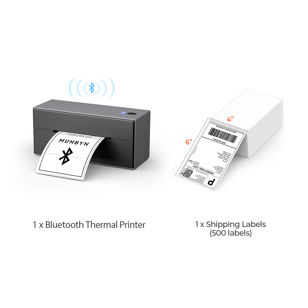 oppakken Plaatsen opmerking Wireless Bluetooth Thermal Label Printer Starter Kit | MUNBYN®