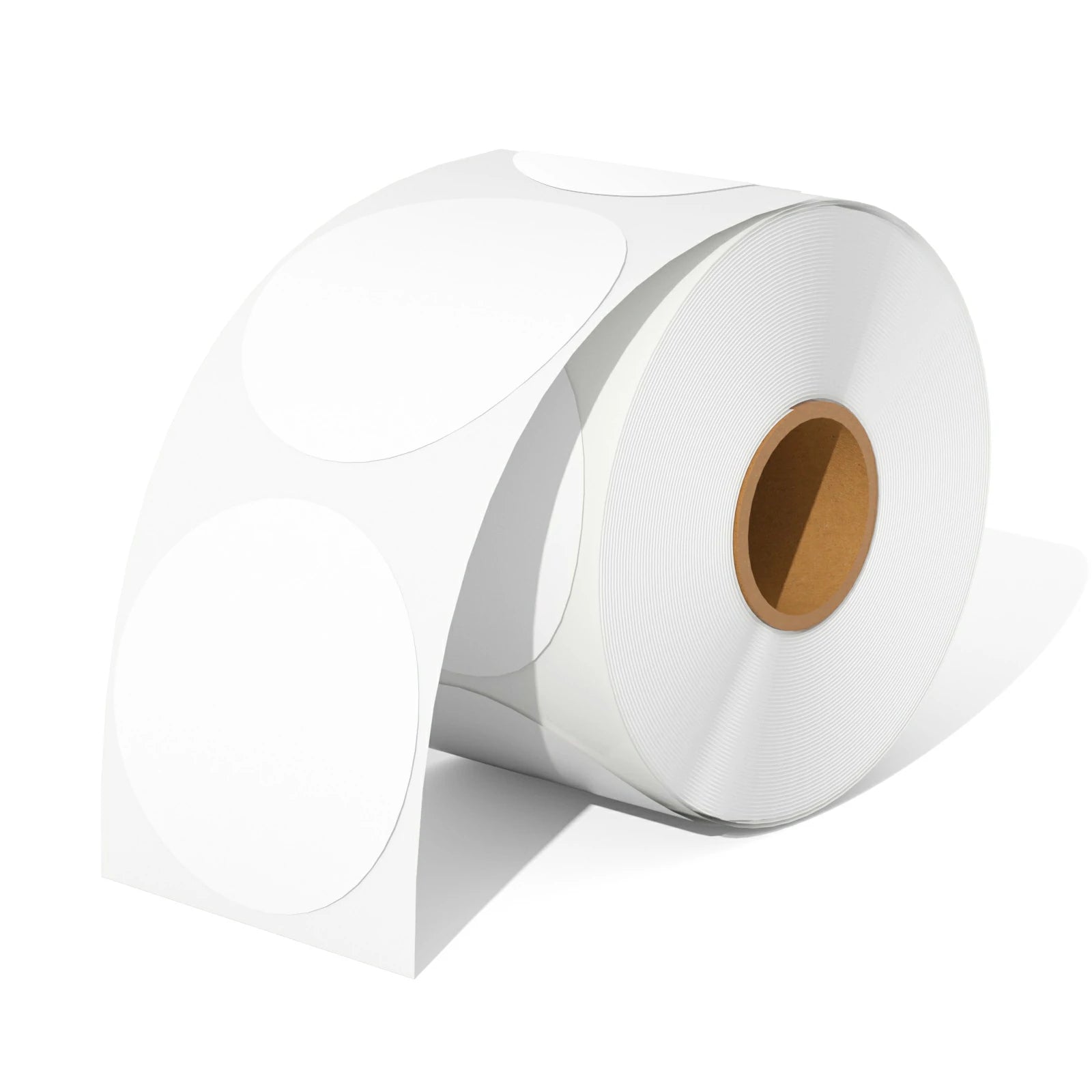 White Circle Direct Thermal Sticker Labels