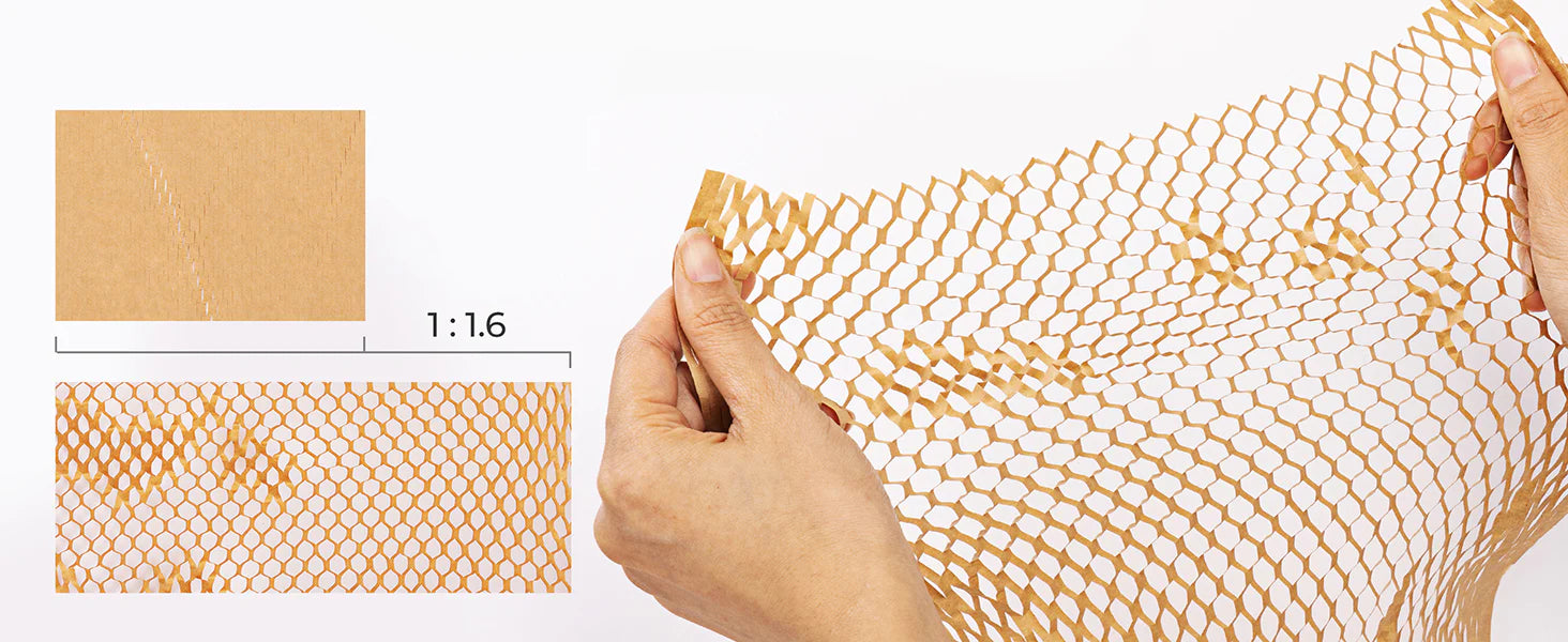 1:1.6 stretch ratio MUNBYN honeycomb packing paper