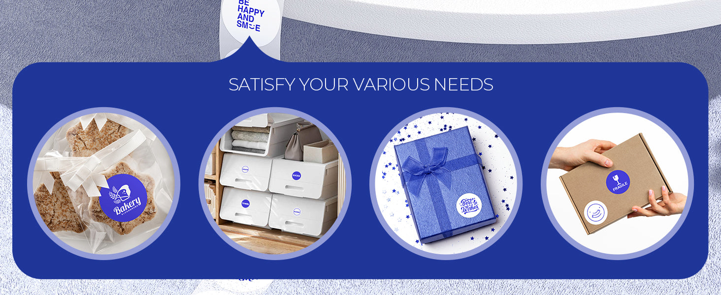 MUNBYN blue on white thermal labels meet a variety of business needs.