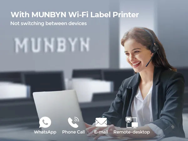 MUNBYN P129 wireless printer uses Bluetooth technology to make printing easier and more efficient.