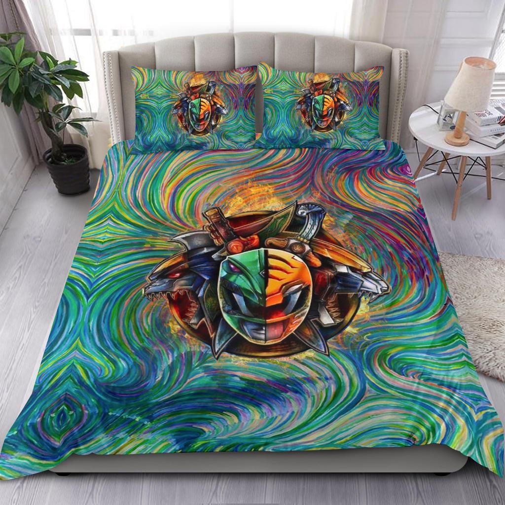 Blazing Green White Tommy Power Rangers Bedding Set Duvet Cover