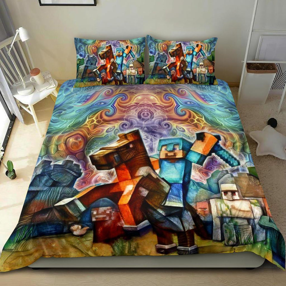 Cosmic Minecraft Bedding Set Duvet Cover And Pillowcase Set 99shirt