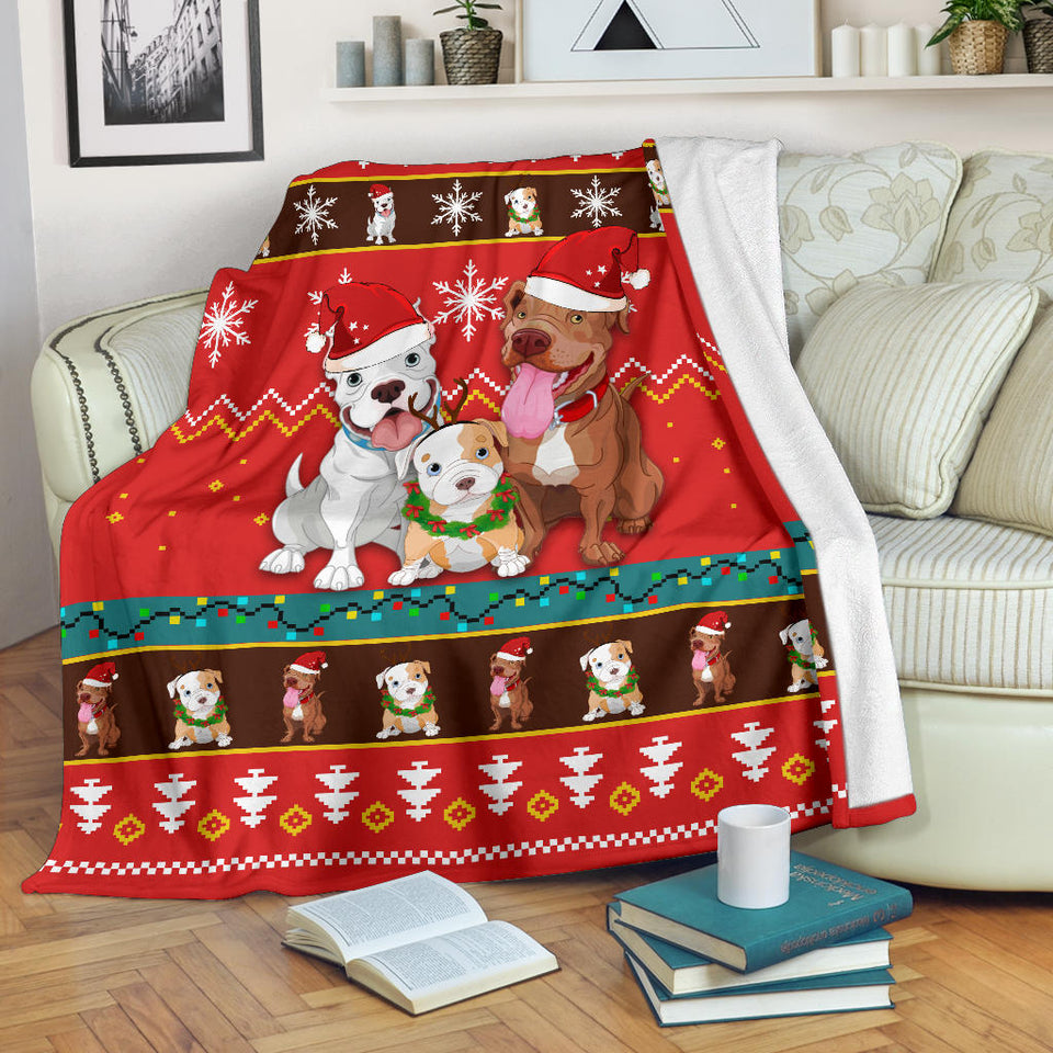 Red Bull Dog Christmas Blanket - Amazing Gift Idea – 99Shirt