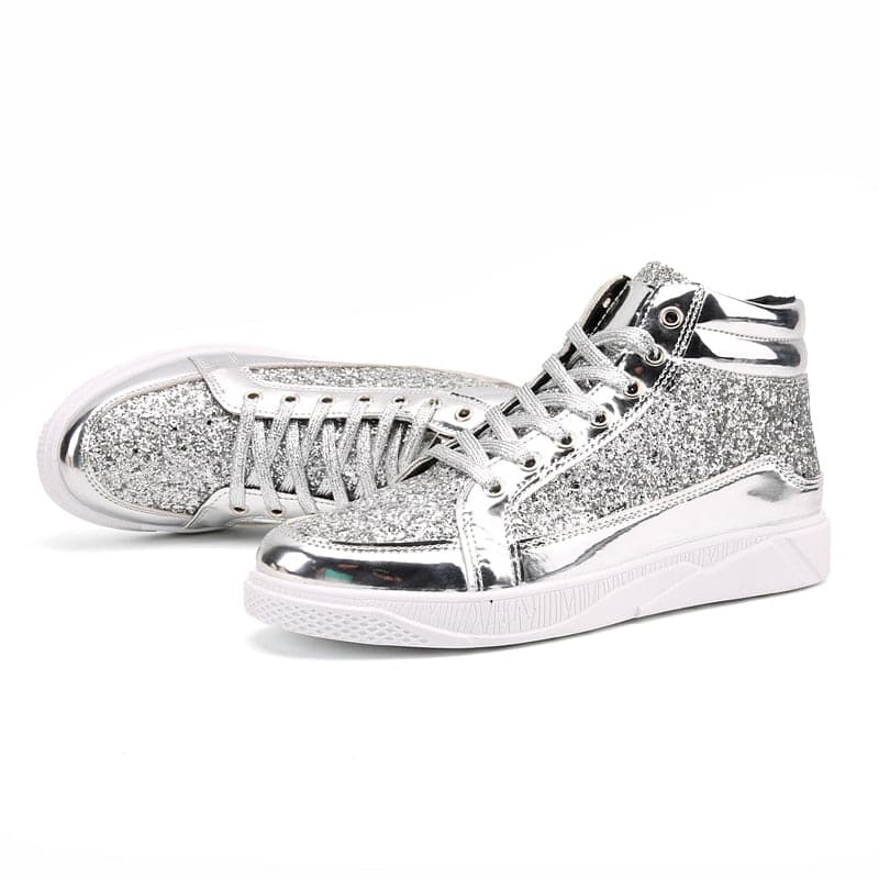 WLF Men's Sports Fashion Leather Metallic Sneaker Shoes – Divine ...