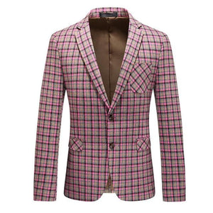 CHANAN Design Men's Fashion Luxury Style Plaid Design Blazer Suit Jacket - Divine Inspiration Styles