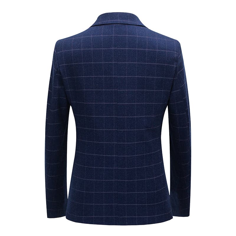 BRADLEY Men's Fashion Premium Quality Navy Blue & Black Plaid Style Bl ...