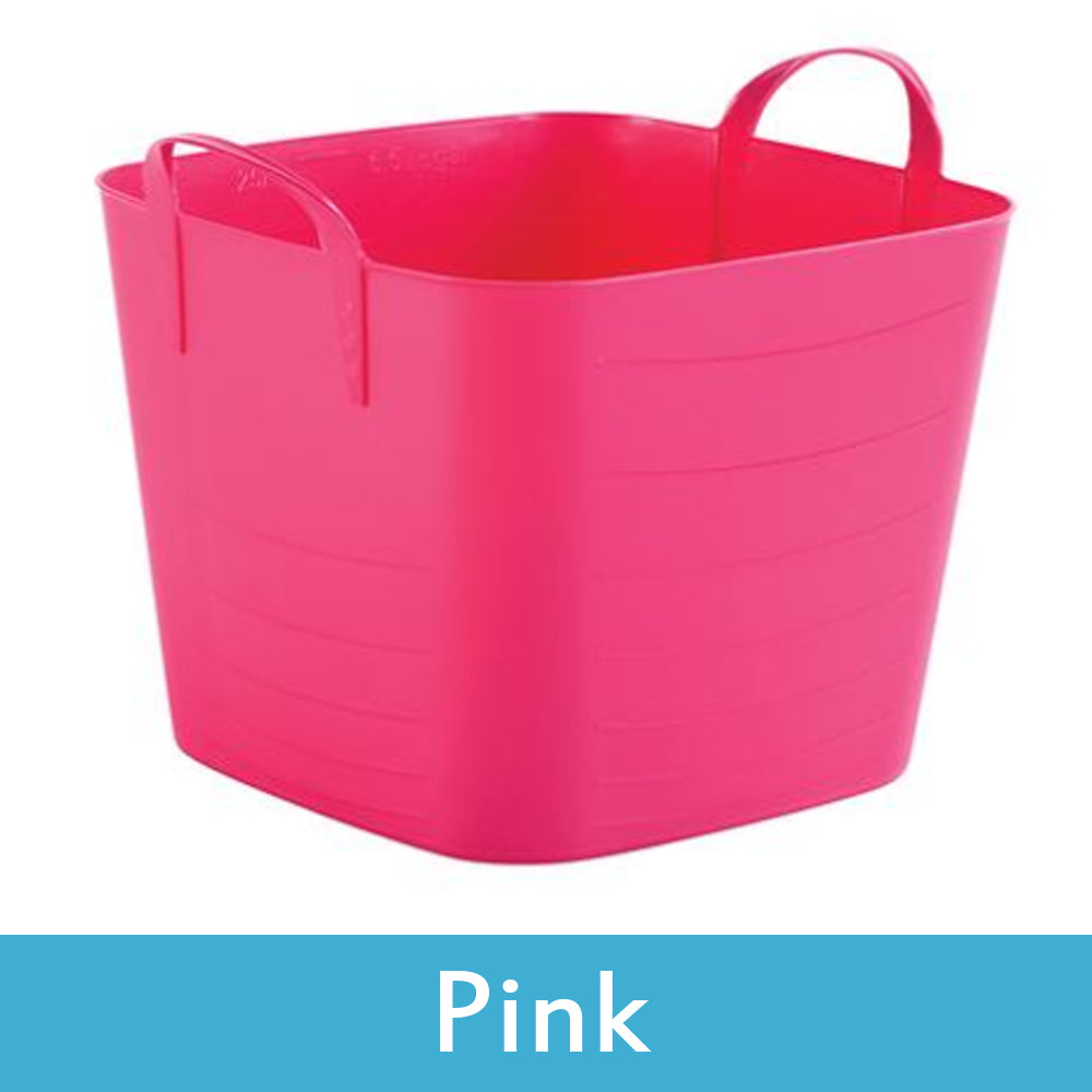 pink plastic storage boxes