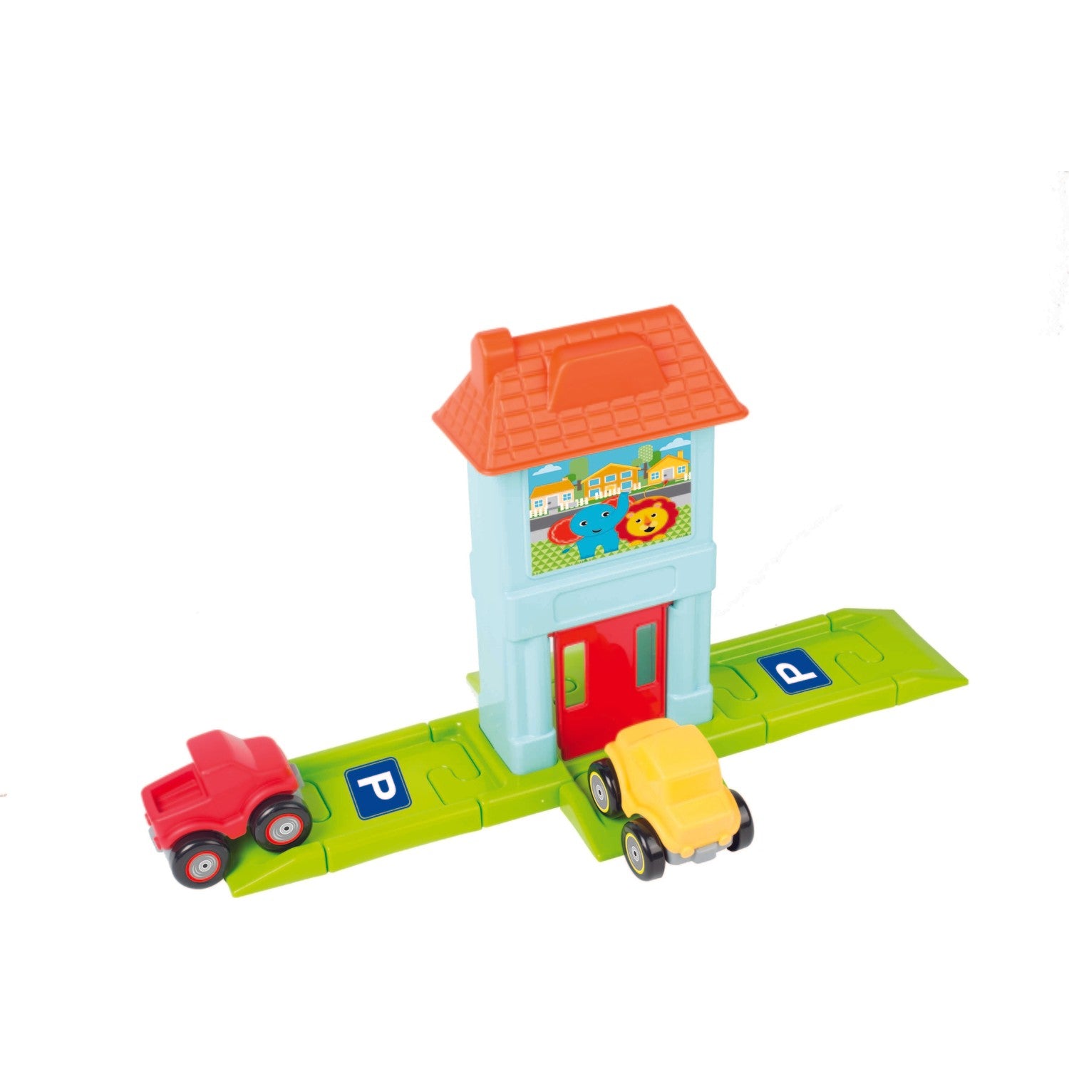 fisher price toy car with roadway set