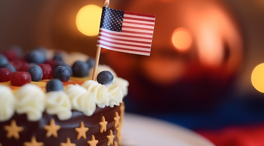 Cake with American flag decoration