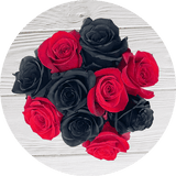 Red and Black Roses Bouquet