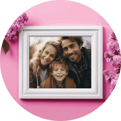 Family photo in a frame