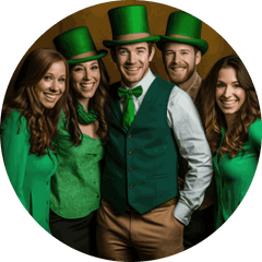 Group in green St. Patrick's attire