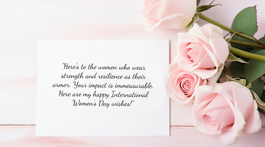 Roses and card with empowering message