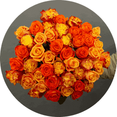 orange explosion rose bouquet