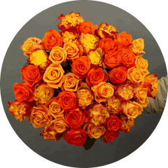 orange explosion roses bouquet