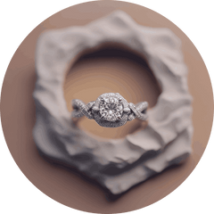 ring on a wooden piece