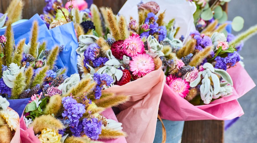 bouquets of small flowers