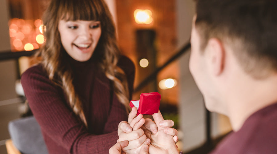 Woman excitedly accepts a proposal