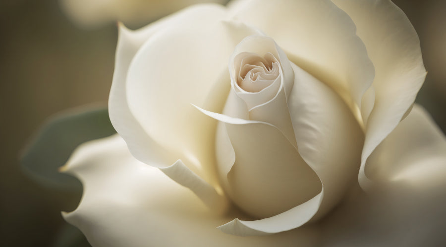 Single white rose in soft focus