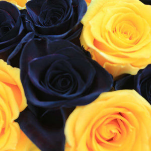 Roses Delivery Fresh Black Yellow Rose Bouquet Rosaholics