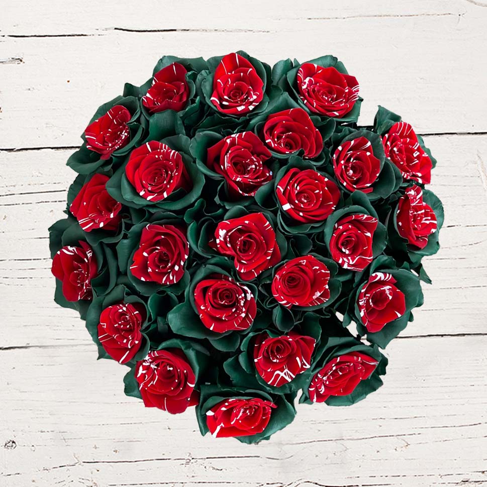 Juniper Rose Bouquet Delivery | Green & Red Roses | Rosaholics