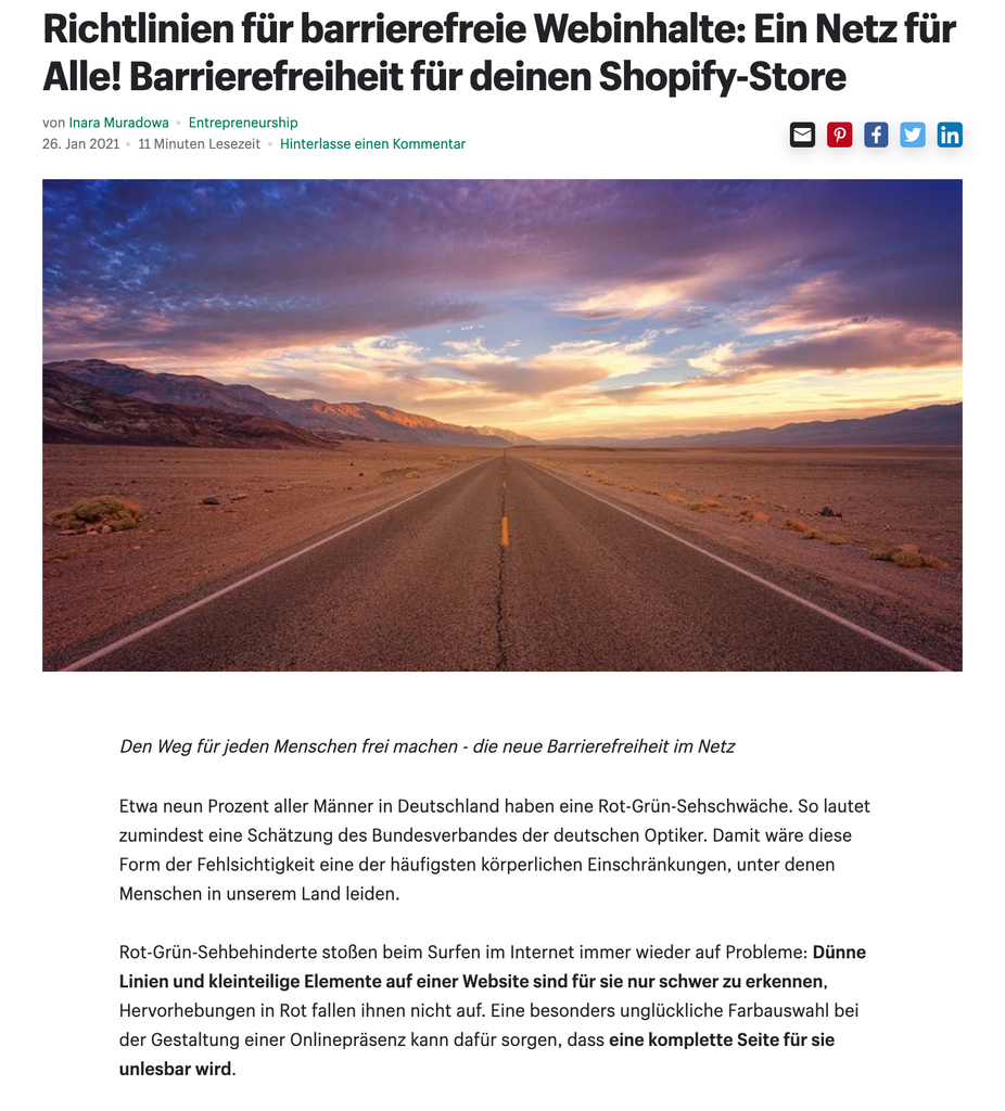 Barrierefreiheit für Shopify Shops