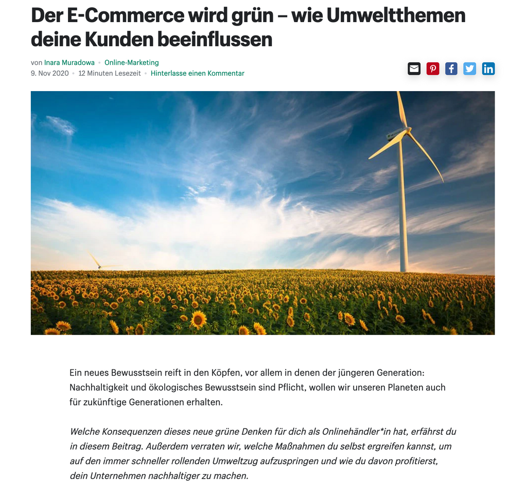 Umweltthemen und E-Commerce 