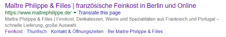 SEO Rich Snippets - Maitre Philippe - inara schreibt