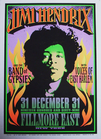Jimi Hendrix colourful poster