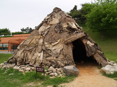 animal skin hut