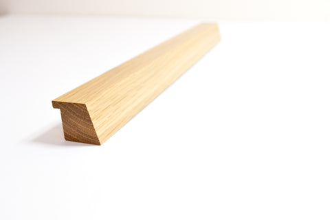Solid oak wooden handles, small wood handle on a white background
