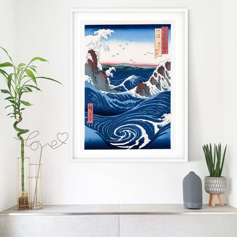 Framed print of whirlpools of Naruto from one hundred famous views of Edo
