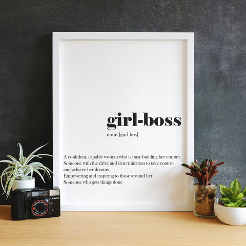 girlboss print, meaning of quote print