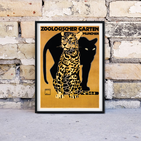 framed leopard print, vintage animal prints