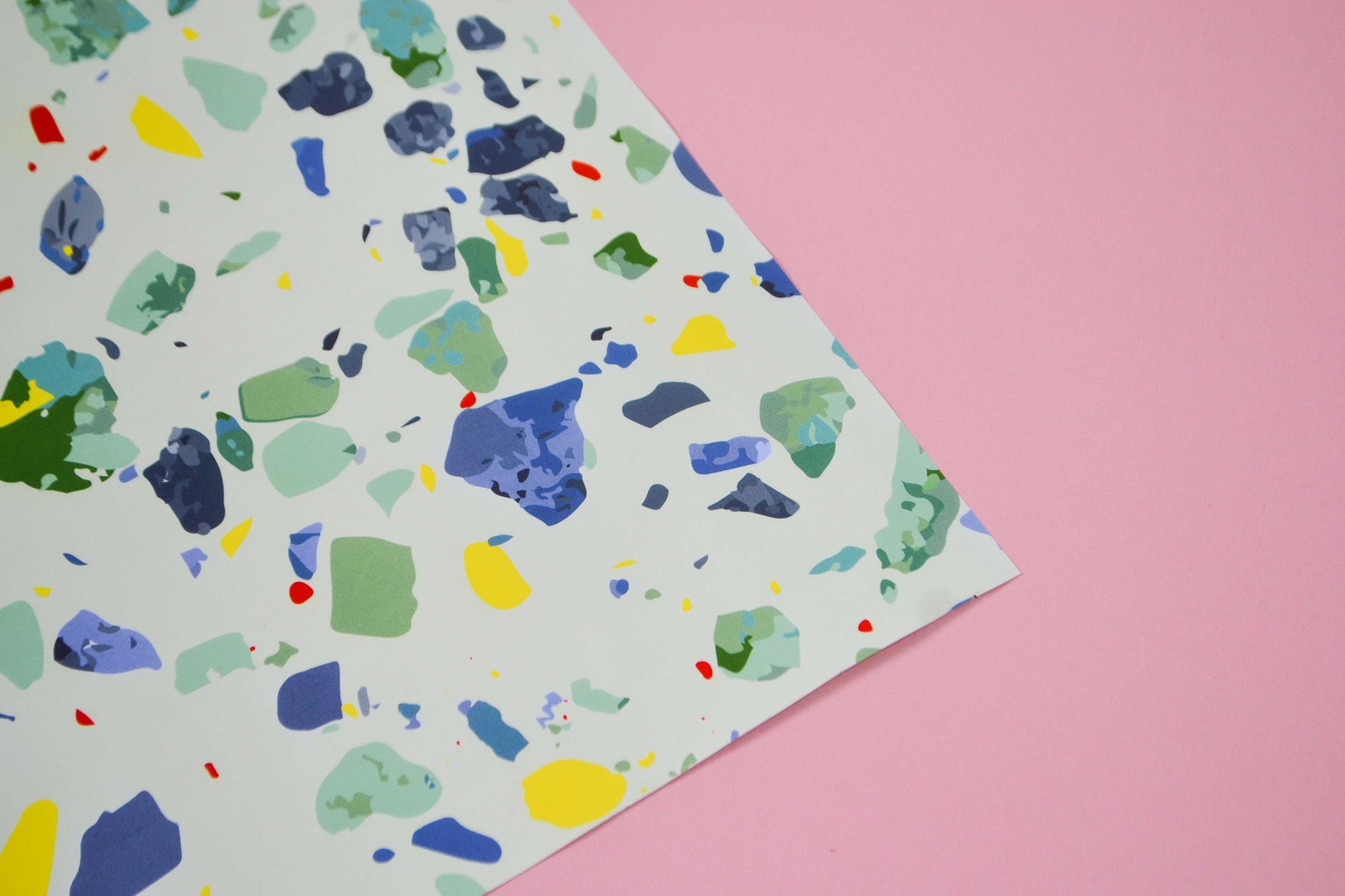 Abstract Terrazzo Wrapping Paper Sheet - White — HOORAY ALL DAY