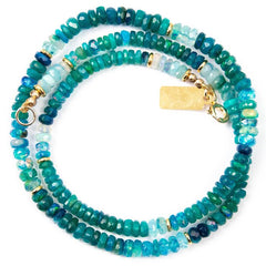 Blue Green Ocean Ethiopian Opal Necklace Choker