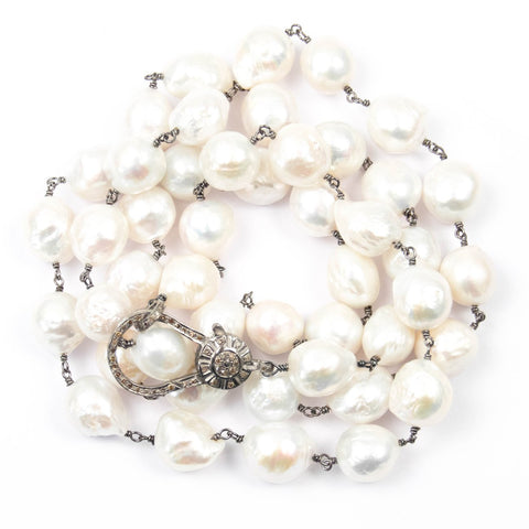 White Baroque Pearl Necklace