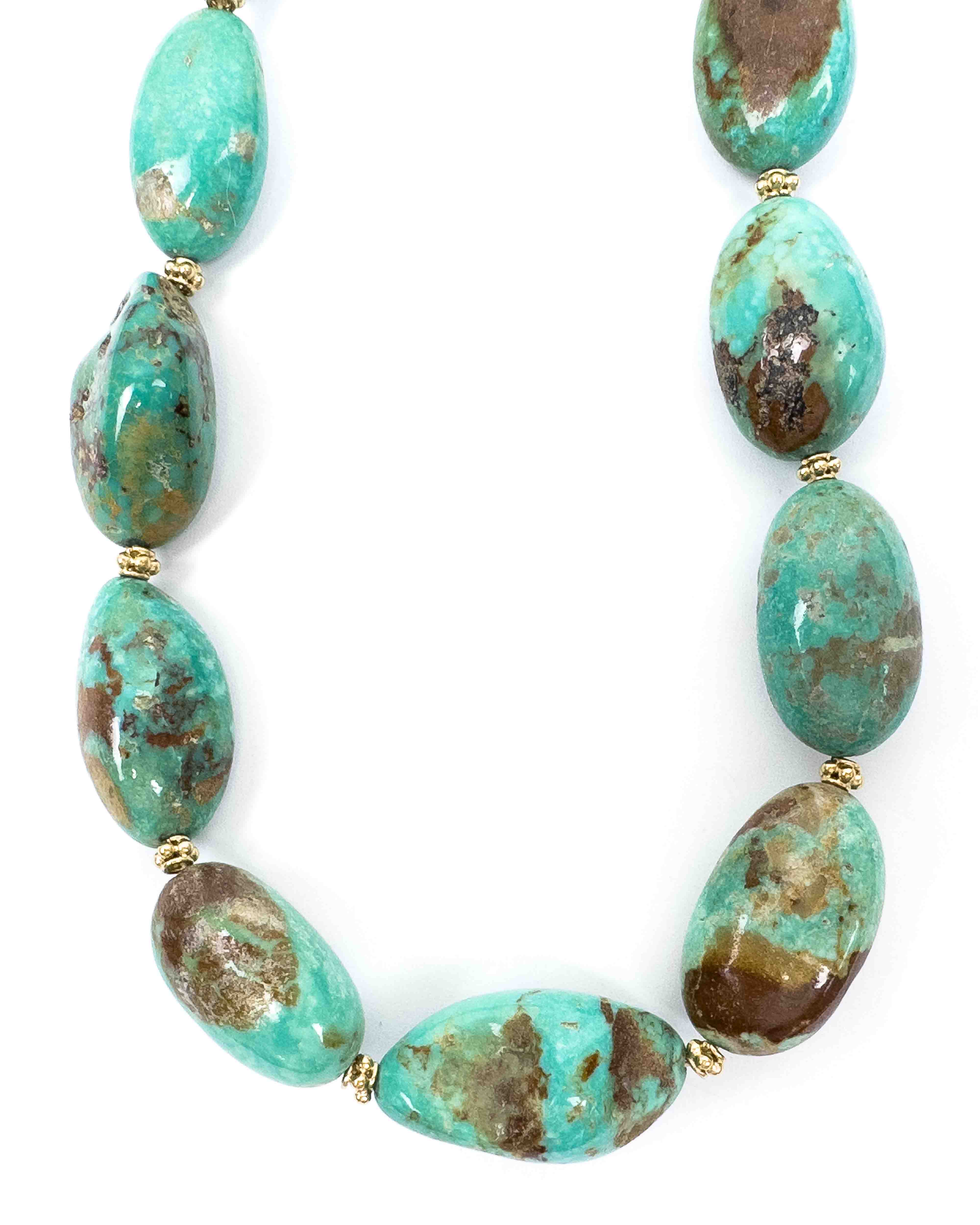 Native American Indian Jewelry Chunky Turquoise Necklace - PuebloDirect.com