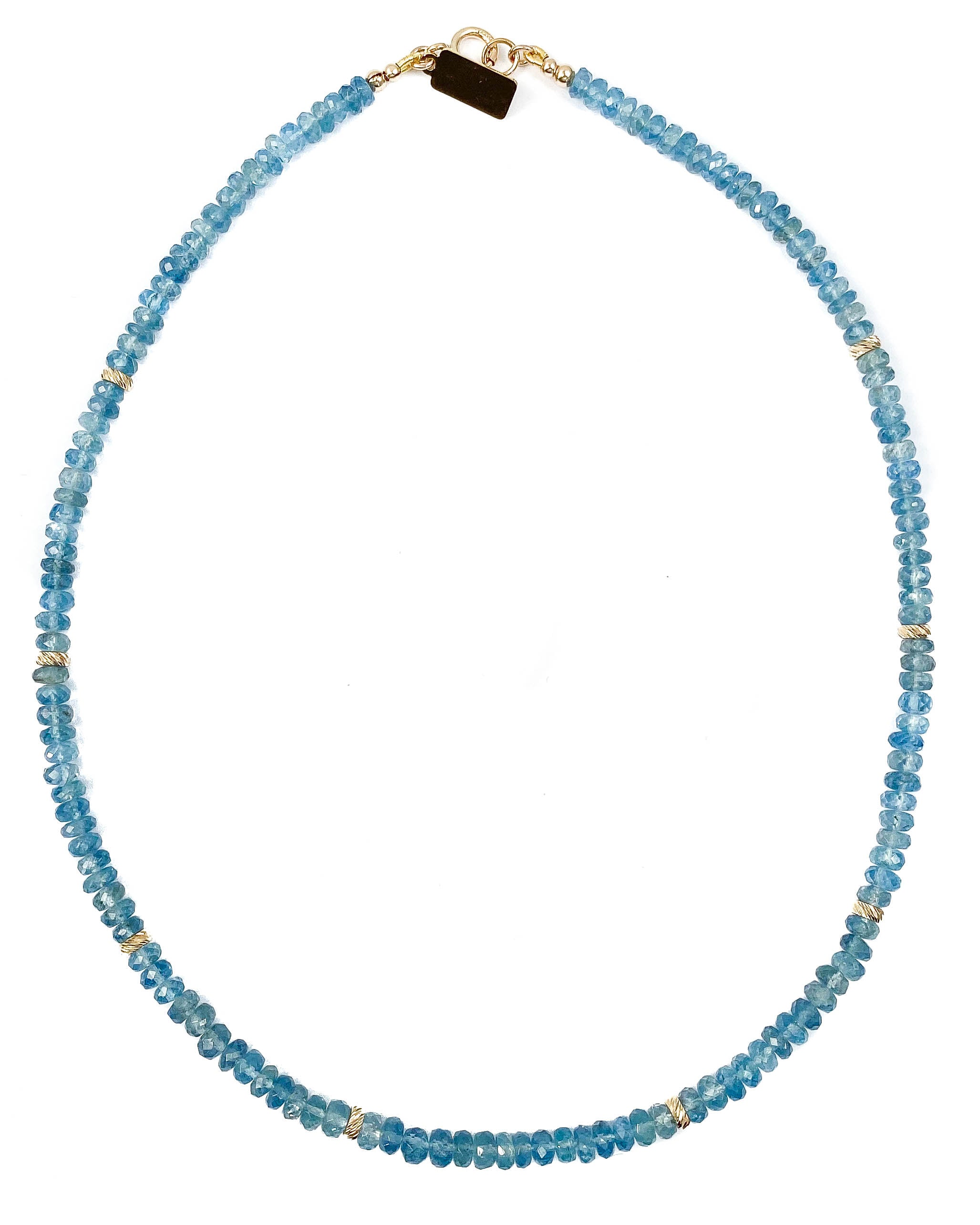 14k Gold Graduated Santa Maria Aquamarine Necklace
