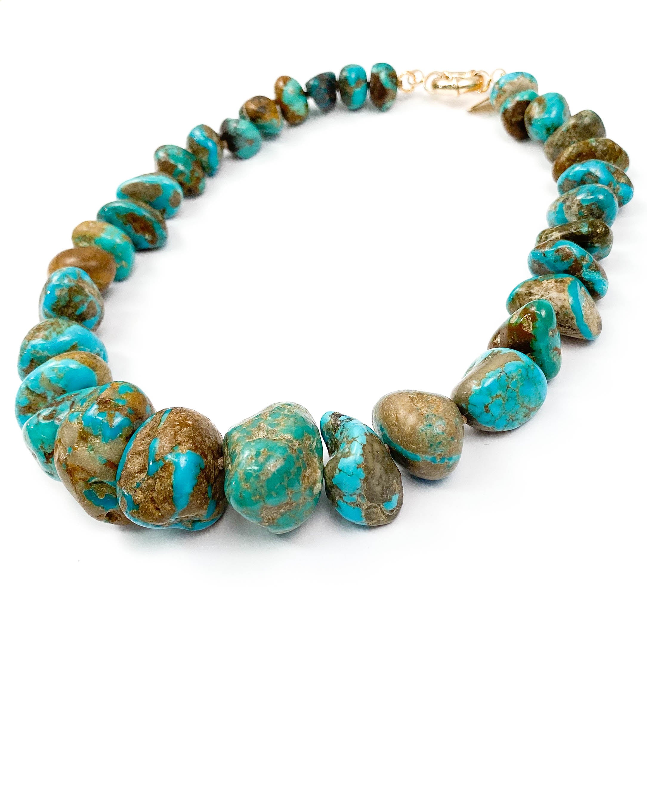 Undyed Arizona Kingman Turquoise Nugget Necklace