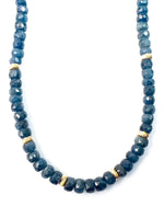 14k Gold Graduated Lighter Blue Sapphire Necklace