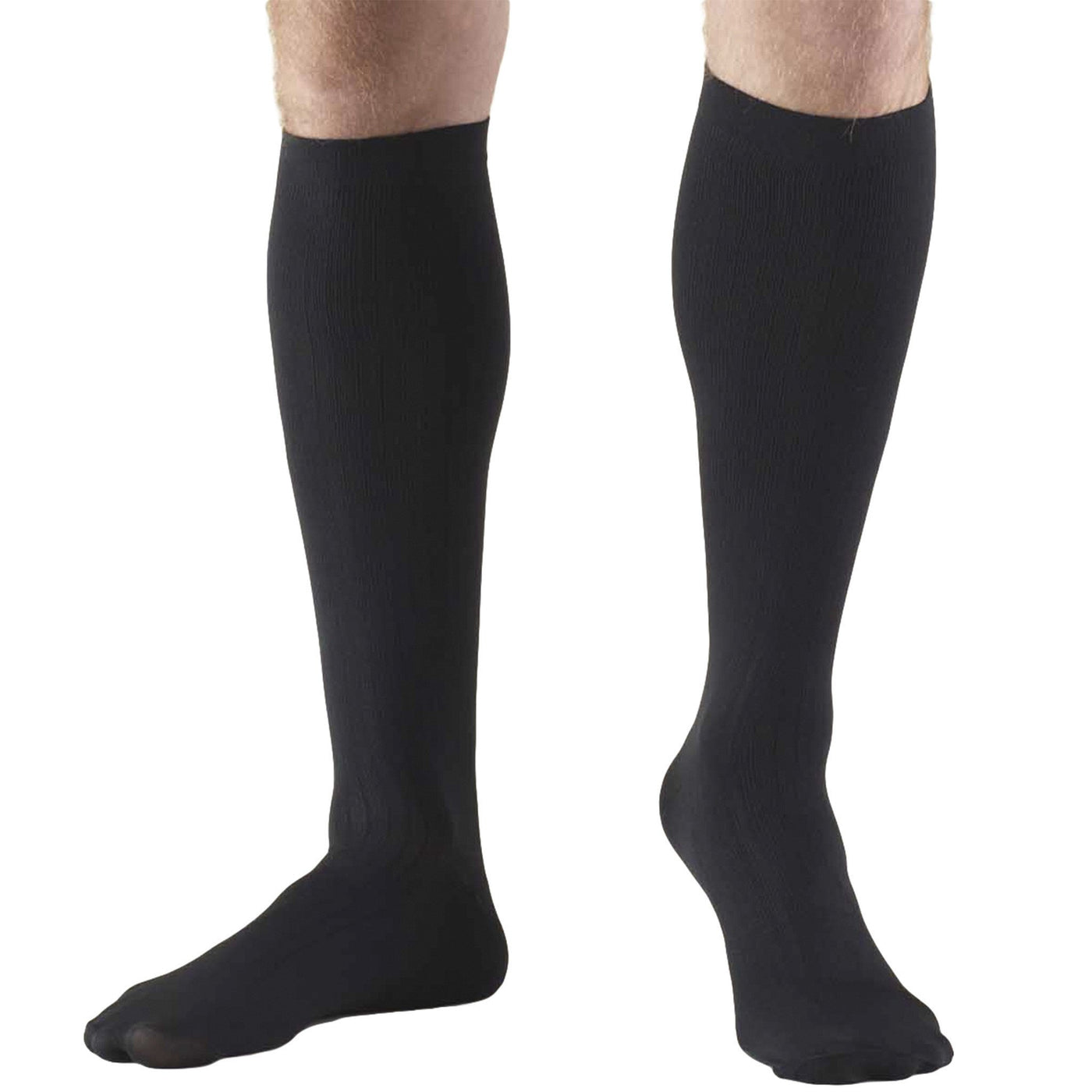 Men's Knee High Compression Socks, 8-15 mmHg, Dress Style, Black, 1942 ...