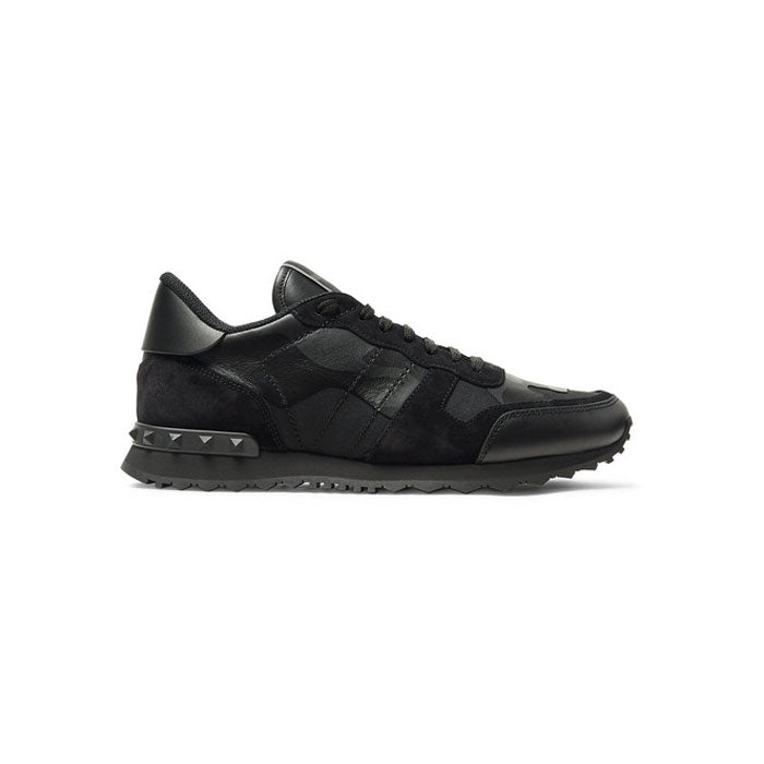 triple black valentino trainers