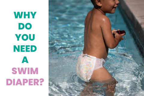 baby boy wearing Little Toes' award winning diaper in a pool