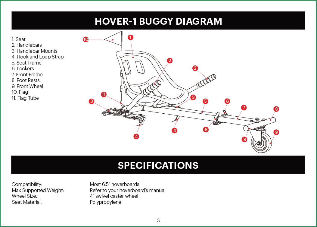 Genuine Part Hover-1 Superstar strap Hoverboard Go Kart Buggy Attachment